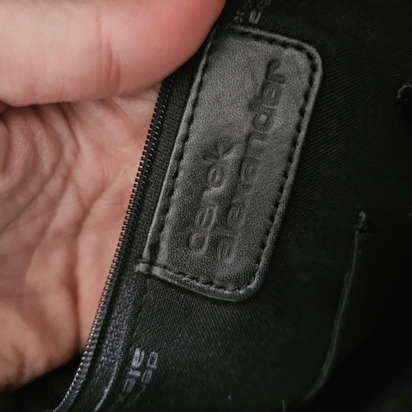 Derek Alexander Two Tone Leather Bag 2 Zip Up Compartments Built In Wallet - Picture 12 of 12